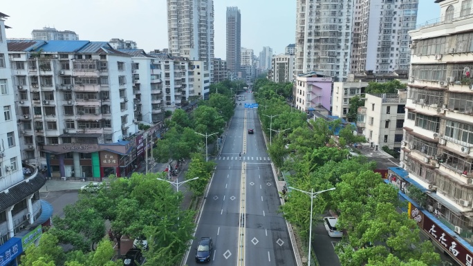 城市街道交通航拍城市道路