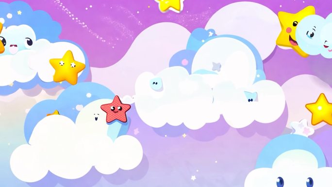 卡通可爱的星星 云朵