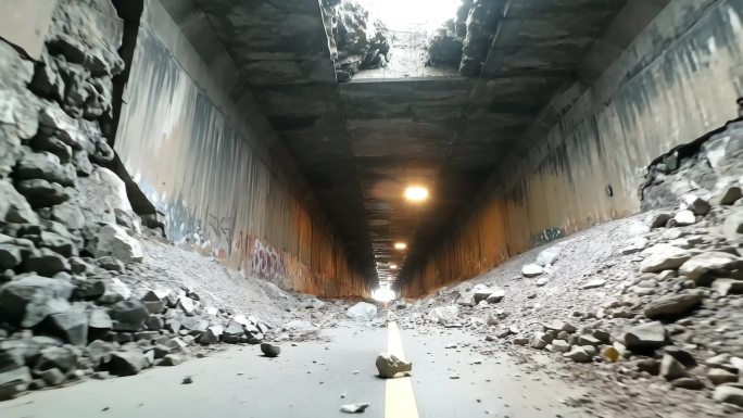 隧道坍塌事故现场