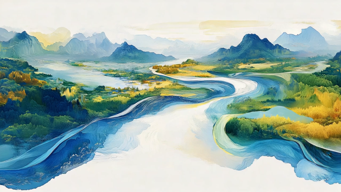 水墨画 山水 青绿山水 意境 流动 艺术