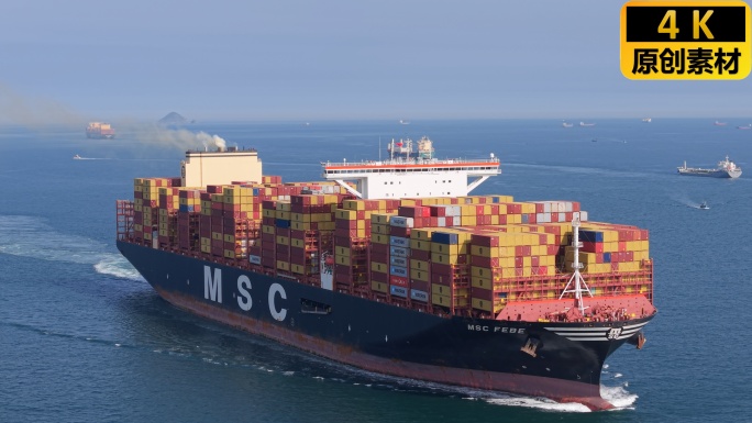 MSC 地中海航运公司 海上航行的货轮