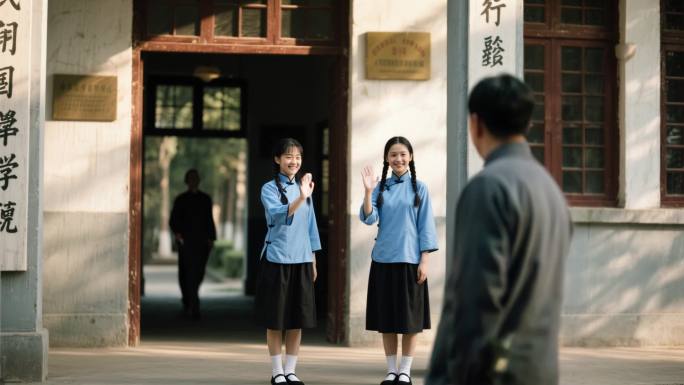 民国时期学生毕业场景