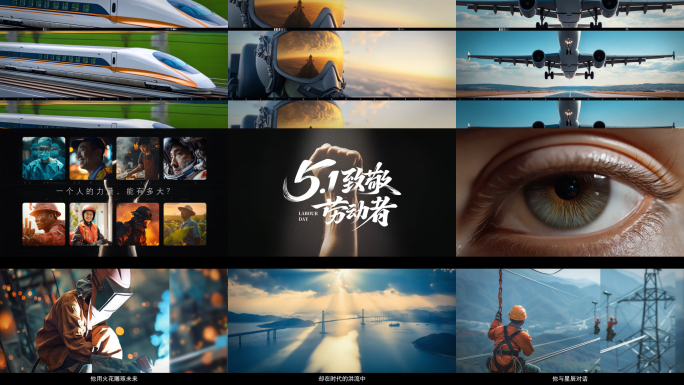 五一劳动节劳动者创意剪辑片头