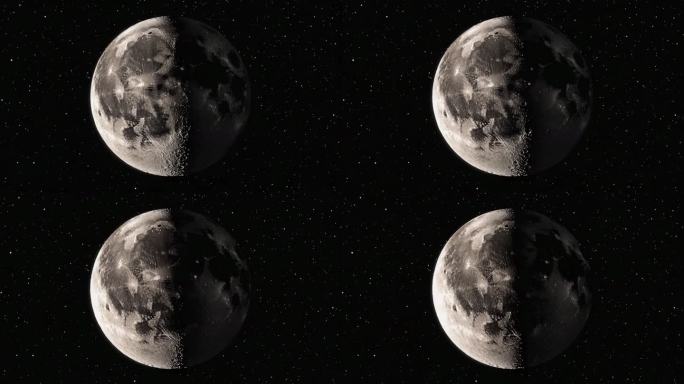 月亮特写与星空