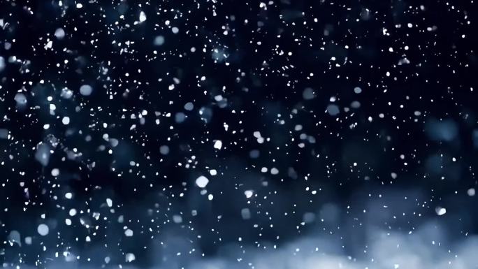 唯美雪花飘落夜空背景