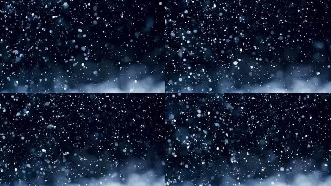 唯美雪花飘落夜空背景