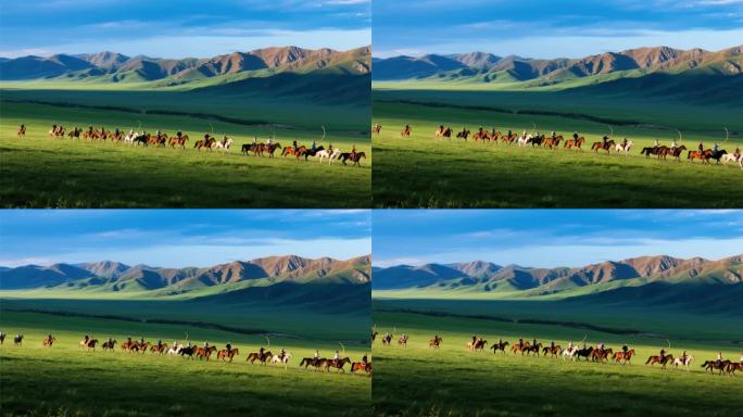 草原骑兵奔腾