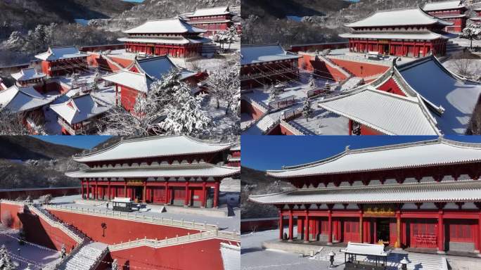 红墙白雪风光