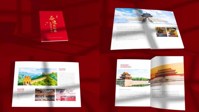 党政党建政府报告 画册翻页（无插件）