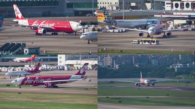 泰国亚航A330客机 从深圳宝安机场起飞