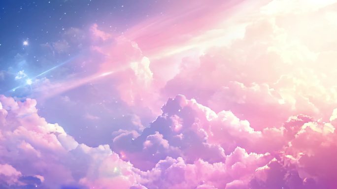 合集 4K梦幻动漫彩虹云梦幻天空云