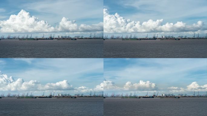 海天一色港口风光