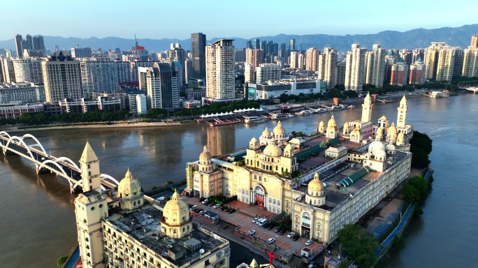 福州城市地标建筑风光航拍