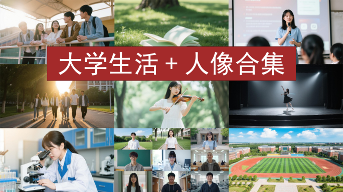 高校大学生青春校园生活 科研教学人像合集