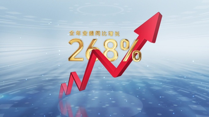 红色箭头生长动画 业绩数据增长 企业汇报