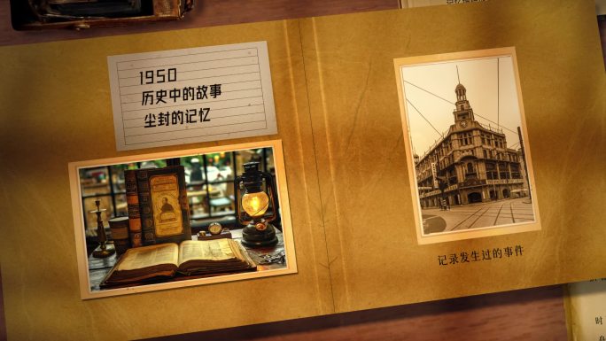 复古历史老相册多镜头图片展示