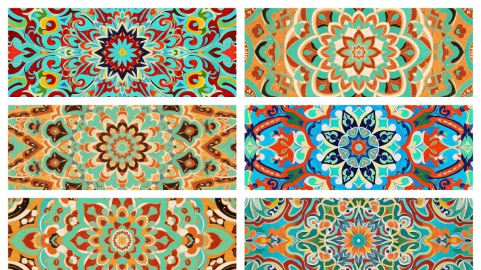 敦煌图案万花筒 复古 迷幻花纹 舞台背景