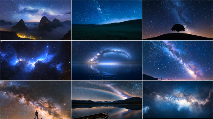 星空星空延时银河星轨星星星云星空背景