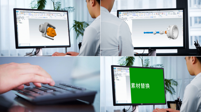 实拍电脑设计师工业设计