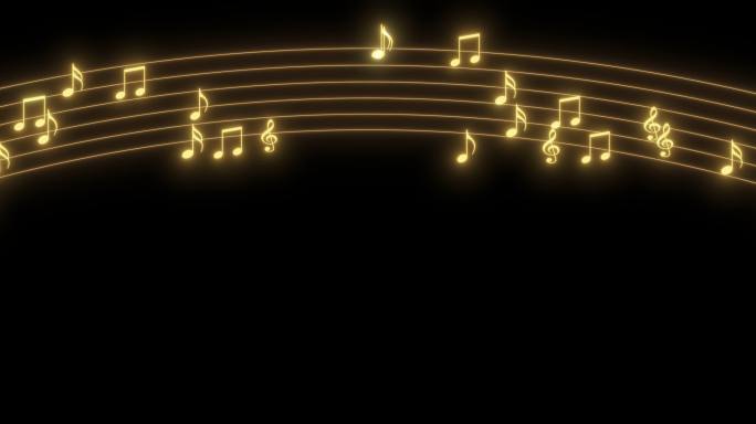 彩虹桥流动音符五线谱-无缝循环