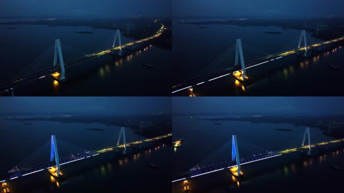 夜幕下的城市桥梁景观