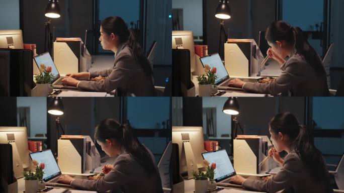 深夜加班职场女性