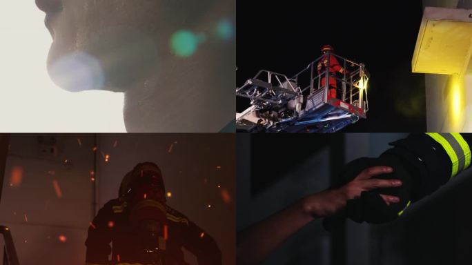 火灾紧急救援 应急演练 消防员