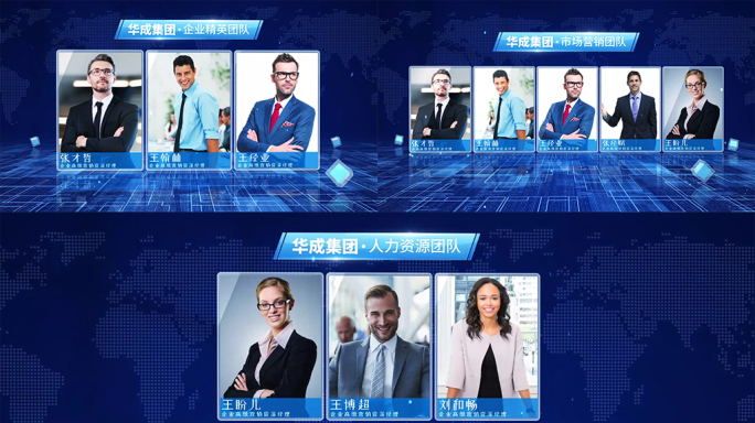 蓝色科技感企业团队展示1163
