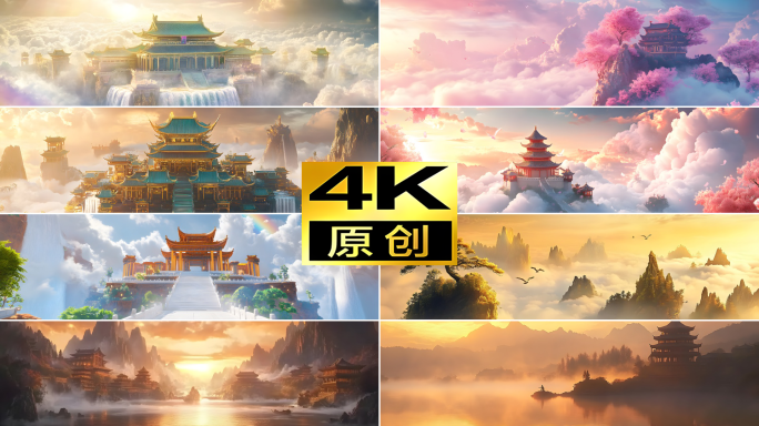 【仙鹤版】唯美仙境天宫国风山水