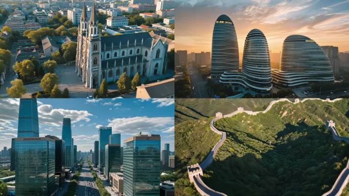 北京城市故宫中轴线地标建筑风光地标