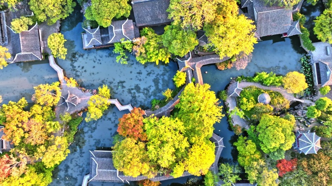 水上村落航拍景观