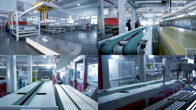 板材加工，集成墙面生产，自动化工厂，木材