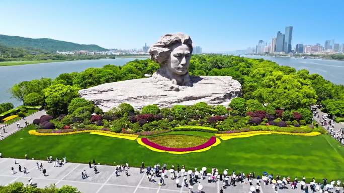 长沙市橘子洲头航拍