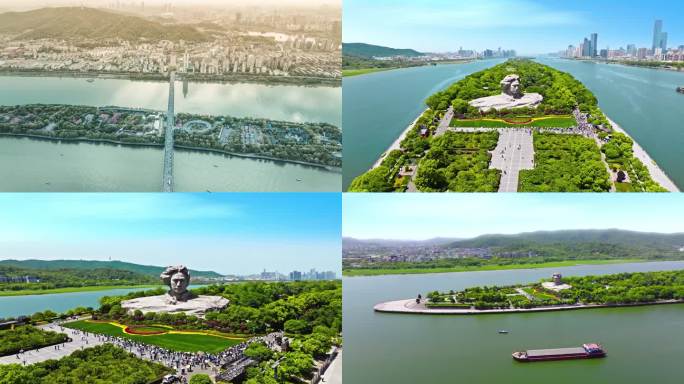 长沙市橘子洲头航拍