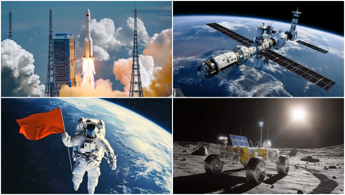 航空航天火箭发射中国火箭卫星发射宇航员