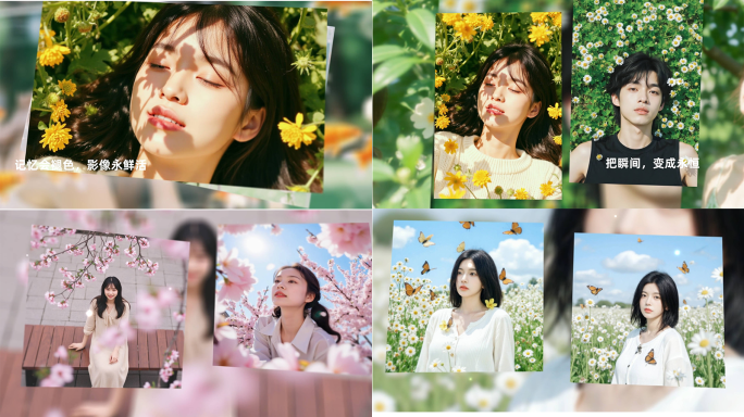 花丛中的少女清新写真