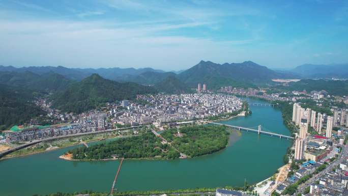 江西九江修水县城市航拍