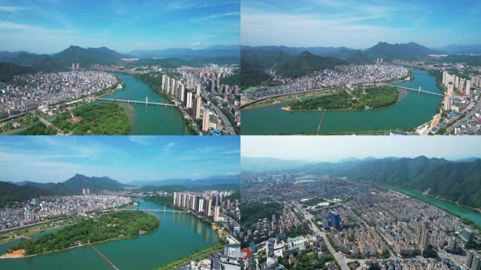 江西九江修水县城市航拍