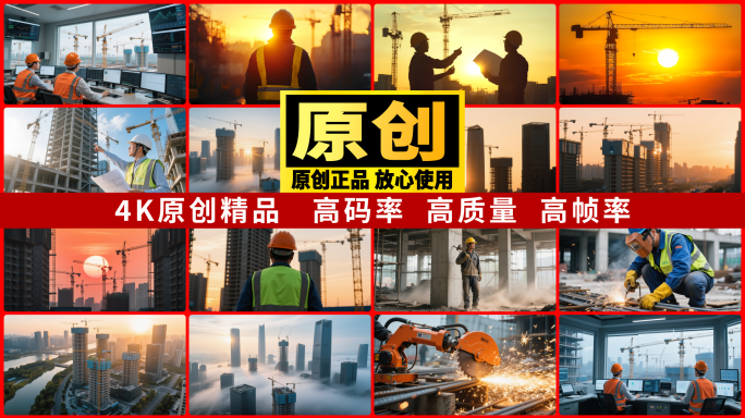 城市建设建筑工人工地施工合集