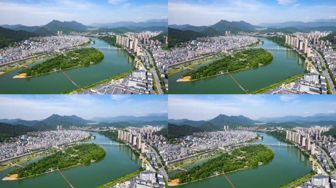 江西九江修水县城市航拍延时