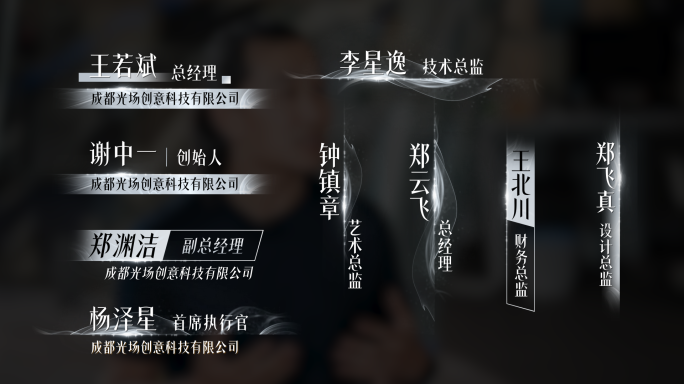 银色高级质感人名字幕条人物介绍