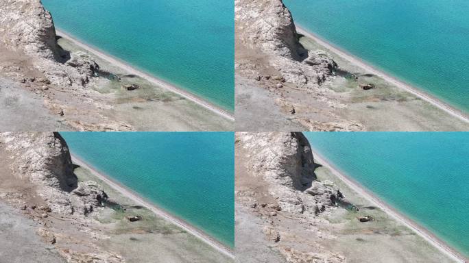 4k宁静湖面山景风光航拍