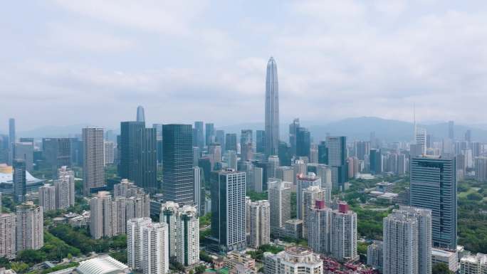 深圳城市地标景观航拍平安金融中心延时摄影