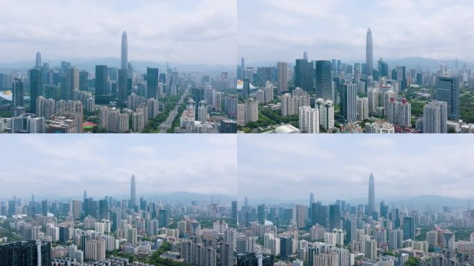 深圳城市地标景观航拍平安金融中心延时摄影