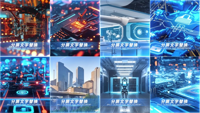 科技多画面分屏转场图文展示