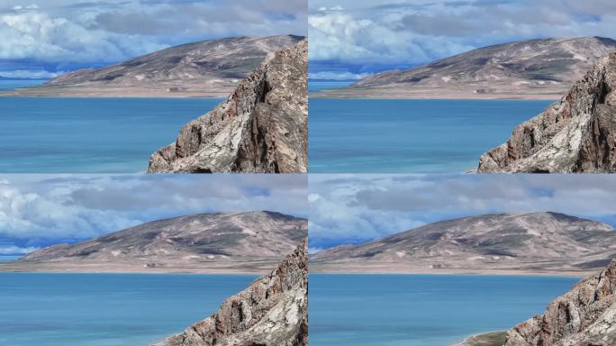 4k宁静湖面山景风光航拍