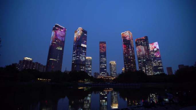 北京2021望京CBD灯光秀延时摄影