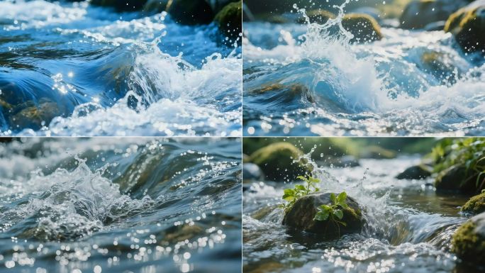 山间溪水 山间泉水 山间溪流（4K原创）