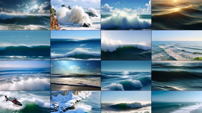 大气海浪汹涌波涛大海海浪拍岸的壮丽景色