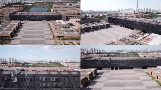 天津工业大学图书馆多角度4K专业航拍